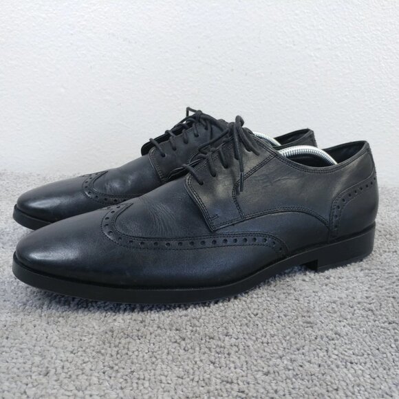 Cole Haan Grand OS Jefferson Wingtip Oxford Mens 11.5 Shoes Black Leather C23795 - Picture 1 of 12
